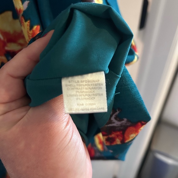 Market & Spruce Floral Kids Dress - Teal and Red - Picture 5 of 5